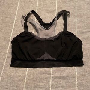 Black and Gray Women's Sports Bra